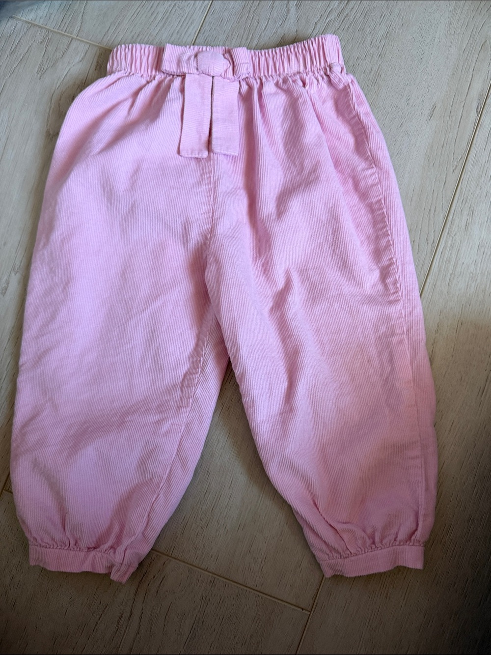 Little English Girls' Pink Elastic Waist Corduroy Pants